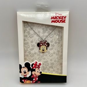 Disney Minnie Mouse Girl's Pendant Silver Tone Necklace